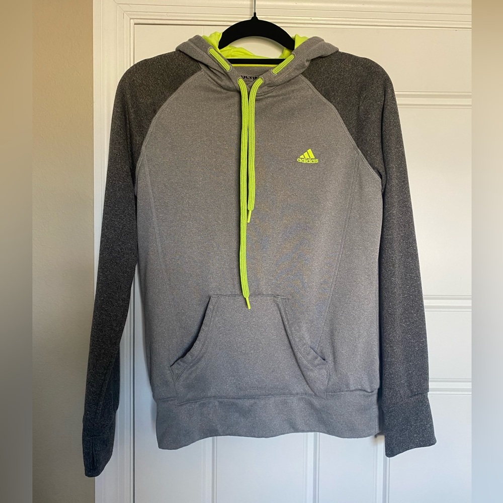 Adidas Grey/Neon Yellow Ultimate Hoodie